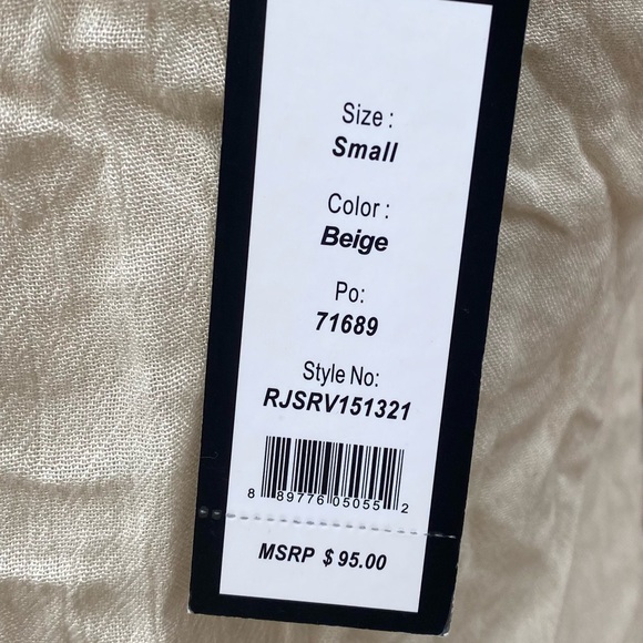 Romeo & Juliet Couture braided strap cream tank top / S / New With Tags - Picture 13 of 16